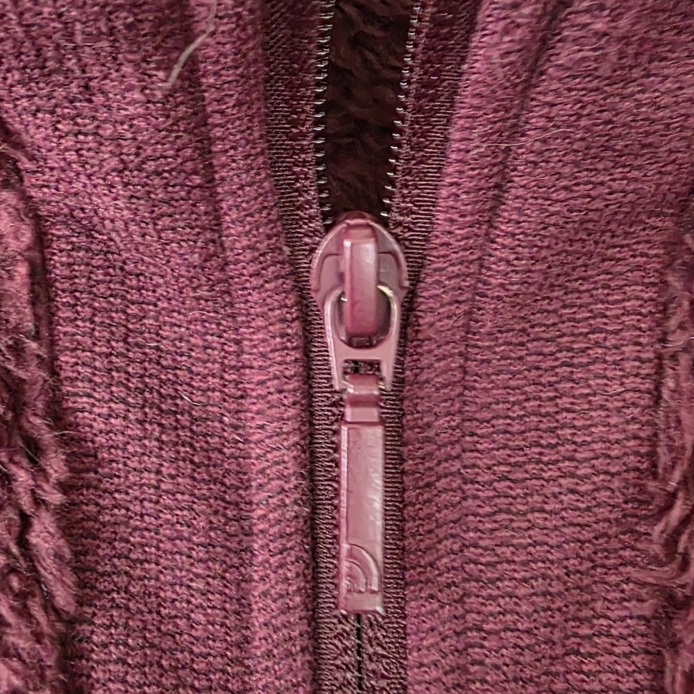 The North Face Furry Fleece Full Zip Jacket M Burgundy Red - Picture 8 of 12